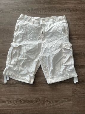 Ecko Unltd Mens 32 White Y2K Baggy Cargo Shorts Longline Hip Hop Streetwear